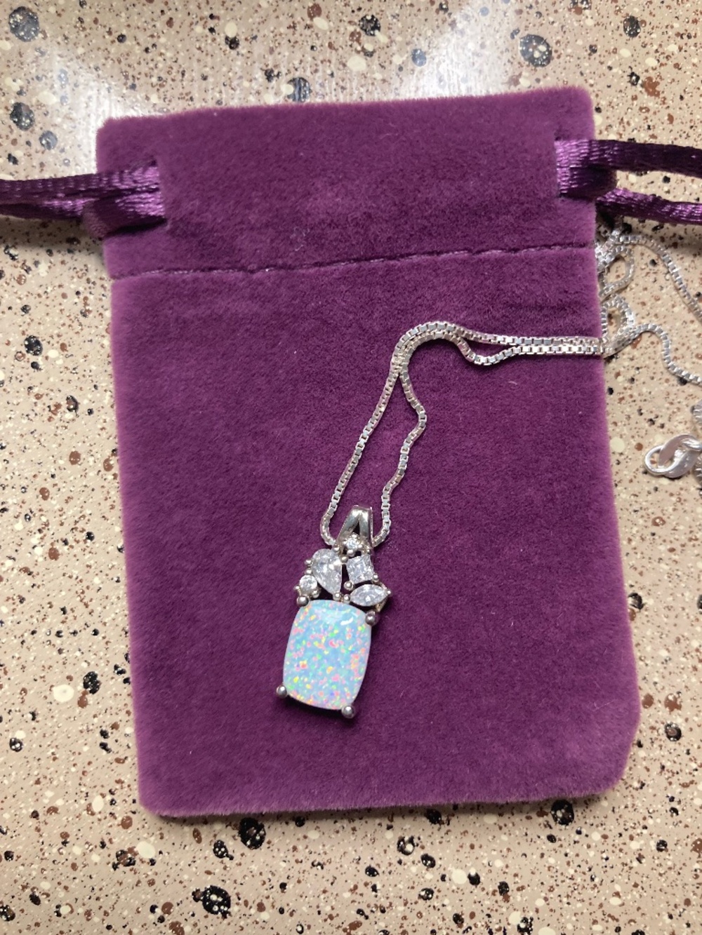 Opal Pendant Sterling Silver Necklace